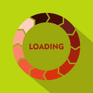 Circle loading icon, flat style Stock Illustration