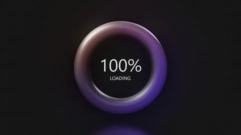 Circle with loading percentages. Motion. 3D ring with percentages and Stock Illustration