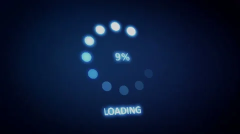 Circle Loading Process to Complete Blue Screen - 4K Resolution Stock Footage 62770038