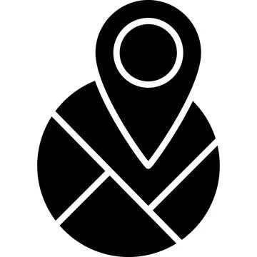 Circle Location Glyph Icon Vector Illustrazione stock