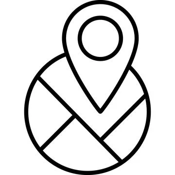 Circle Location Outline Icon Vector Illustrazione stock