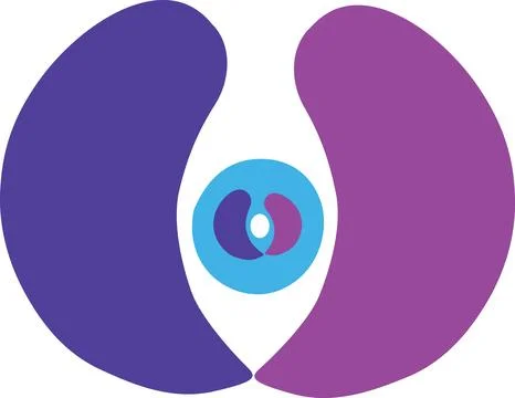 Circle Logo Design Vector with Purple Blue Gradient Shapes Illustrazione stock