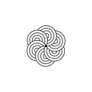Circle, logo, shape, symbol, arts, design, icon Illustrazione stock