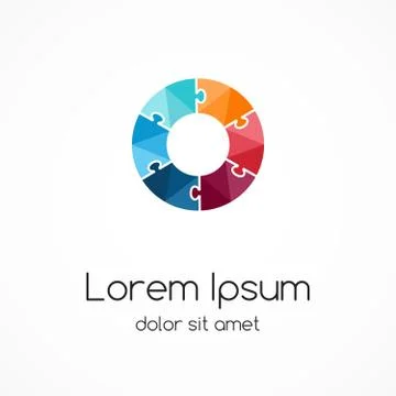 Circle logo template. Abstract puzzle sign. Stockillustratie