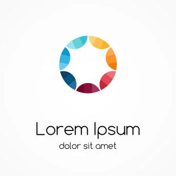 Circle logo template. Abstract sign, symbol. Illustrazione stock
