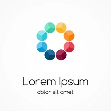 Circle logo template. Abstract sign, symbol. イラスト素材