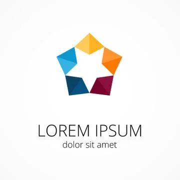 Circle logo template. Abstract star sign, symbol. 스톡 일러스트