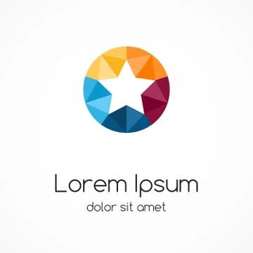Circle logo template. Abstract star symbol. イラスト素材