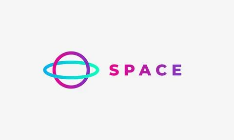 Circle logo vector link connection space concept design minimalism astronom.. Illustrazione stock