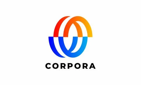 Circle logo vector minimalist design link connection teamwork cooperation t.. Stock Illustration