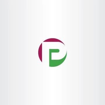 Circle logotype p letter vector icon Stock Illustration