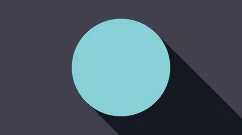 Circle with long shadow, bright abstract computer generated backdrop, 3D r... Stock Photos