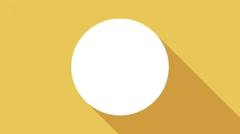Circle with long shadow, bright abstract computer generated backdrop, 3D r... Stock Photos