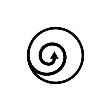Circle loop spiral arrow simple line logo Stock Illustration