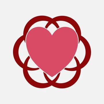 Circle love icon vector logo template illustration design Stock Illustration
