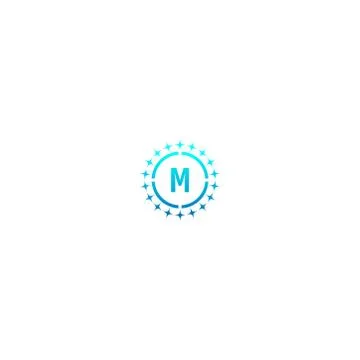 Circle M  logo letter design concept in gradient colors Stock Illustration