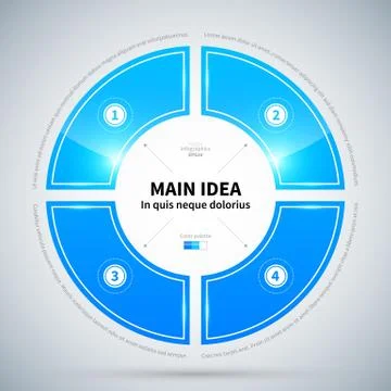 Circle made of 4 glossy options. Stock Illustration