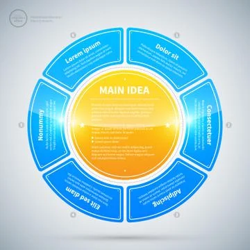 Circle made of blue and glossy options. Stock Illustration