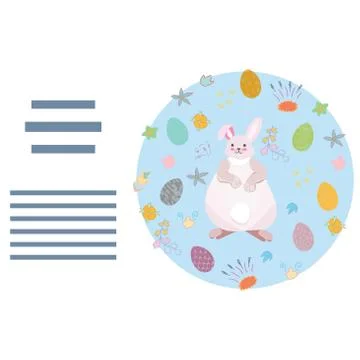 Circle made with Easter decor. Illustrazione stock