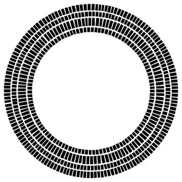 Circle made of rectangles. Irregular circular element. Abstract pavement, mos Stock Illustration