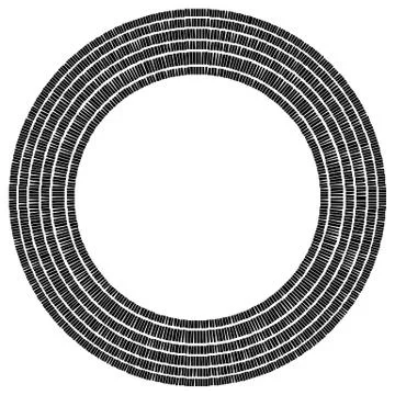 Circle made of rectangles. Irregular circular element. Abstract pavement, mos Illustrazione stock
