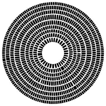 Circle made of rectangles. Irregular circular element. Abstract pavement, mos Stock Illustration