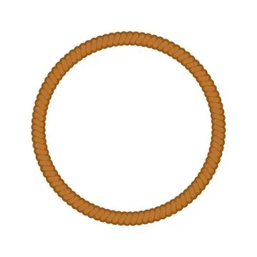 Circle made of rope isolated. round Frame cable vector illustration Stock Illustration