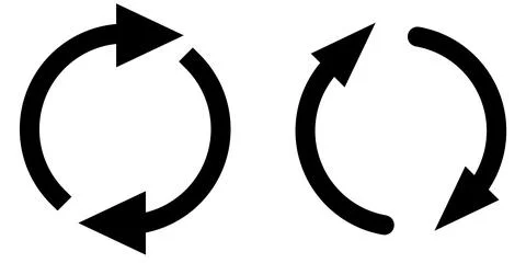 Circle made of two joining arrows - simple cycle sign or icon Ilustración de archivo