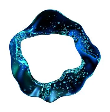 Circle made with water on a white background Ilustração Stock