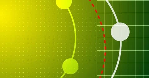 Circle main wireframe with solid cirlces moving and a dotted grid in backgr.. 库存插图
