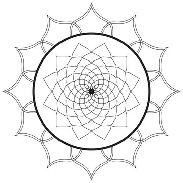 Circle mandala vector art design on white. Stock Illustration