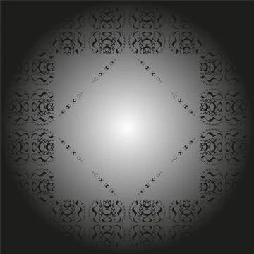 A circle with many openwork elements on a black background with a gradient. 3 Stock Illustration