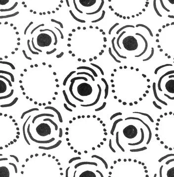 Circle marker hand made seamless pattern. Rose abstract geometry pattern Stock Illustration