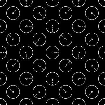 Circle Mathematics Figure thin line dark seamless pattern. Geometry Educati.. Stock Illustration