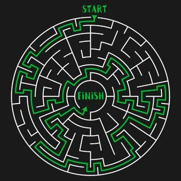 Circle Maze Vector Illustrazione stock