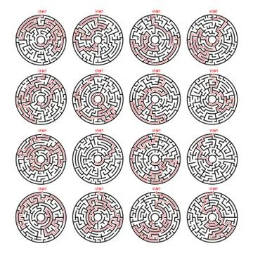 Circle Maze Vector Stock Illustration