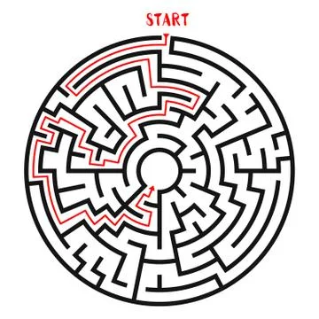 Circle Maze Vector 스톡 일러스트