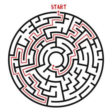 Circle Maze Vector 스톡 일러스트