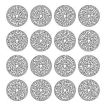 Circle Maze Vector Illustrazione stock
