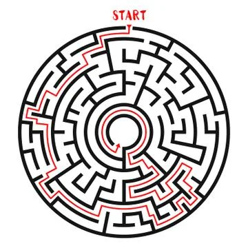 Circle Maze Vector 스톡 일러스트