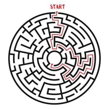 Circle Maze Vector 스톡 일러스트