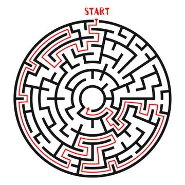Circle Maze Vector Illustrazione stock