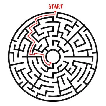 Circle Maze Vector 스톡 일러스트