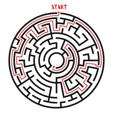 Circle Maze Vector 스톡 일러스트