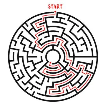 Circle Maze Vector 스톡 일러스트