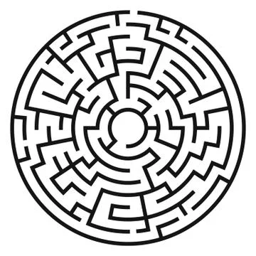 Circle Maze Vector 스톡 일러스트
