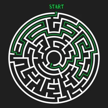 Circle Maze Vector Illustrazione stock
