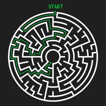 Circle Maze Vector 스톡 일러스트