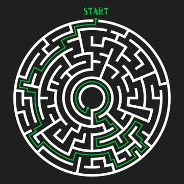 Circle Maze Vector Illustrazione stock