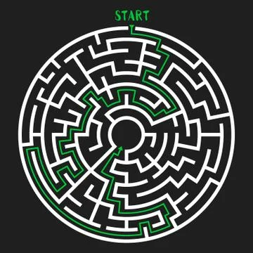 Circle Maze Vector Illustrazione stock